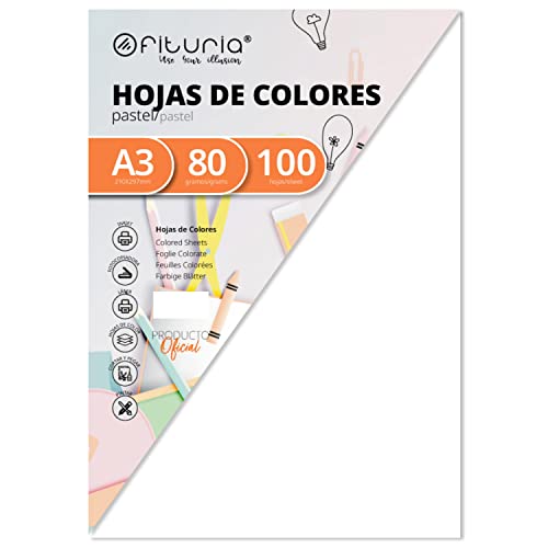 OFITURIA FAB-17836 Pack 100 Hojas Color Blanco Tamaño A3 80g von OFITURIA