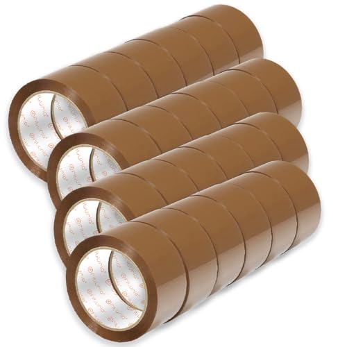 OFITURIA Paketklebeband, Braunes Klebeband, Packband für Umzugskartons und Sendungen, Verpackungsklebeband, Sicheres und Widerstandsfähiges Paketband (38mmx120m, 24 Rollen) von OFITURIA