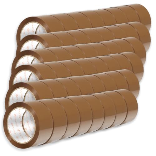 OFITURIA Paketklebeband, Braunes Klebeband, Packband für Umzugskartons und Sendungen, Verpackungsklebeband, Sicheres und Widerstandsfähiges Paketband (38mmx120m, 48 Rollen) von OFITURIA