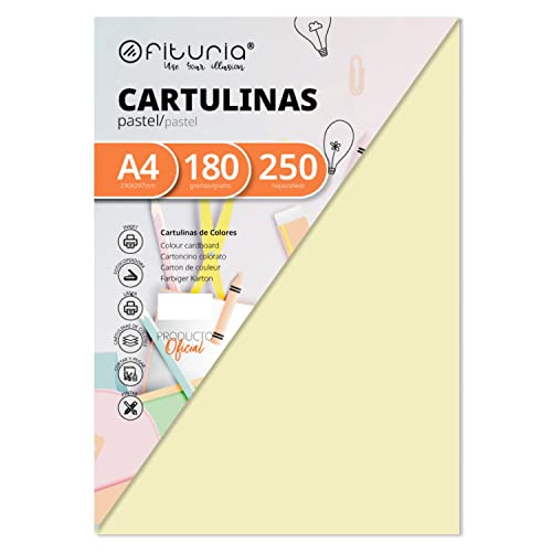 Pack 250 Cartulinas Color Crema Tamaño A4 180g von OFITURIA