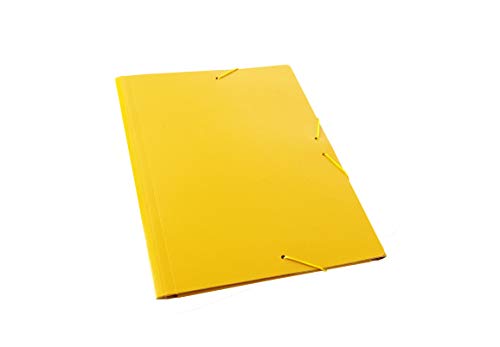 Pack 5 Carpetas Tamaño Folio Gofradas con Solapa y Gomas Elasticas Color Amarillo von OFITURIA