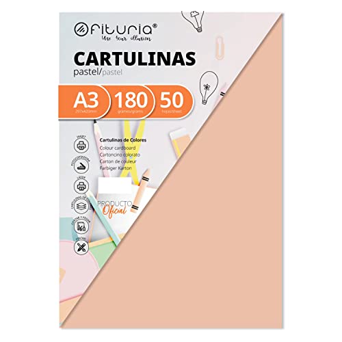 Pack 50 Cartulinas Color Vainilla Tamaño A3 180g von OFITURIA