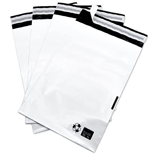 Versandtaschen, Plastikumschläge zum Versand von Kleidung, Schuhe, Zubehör usw. Plastiktüte Weiß beständig und sicher, Verpackungsbeutel für Versand - Ofituria (100 Stück, 350x450+40mm) von OFITURIA