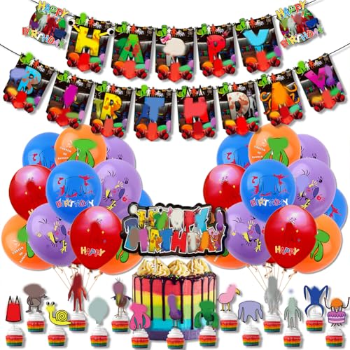 OFKAFEZV Geburtstag Dekorationen Cartoon Themed Party Cartoon Kuchen Topper Cartoon Girlande Geburtstag Cartoon Kindergeburtstag Deko Cartoon Party Deko von OFKAFEZV