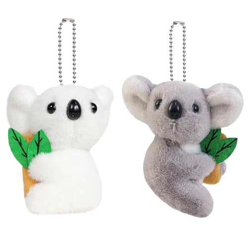 OFKAFEZV Koala Plush Schlüsselanhänger, 2 Stück Mini Schlüsselanhänger Kinder, Koalaschlüsselanhänger Der Karikatur, Schlüsselanhänger Mini Koala, Koala Schlüsselanhänger Set, Kinderparty-Taschenfülle von OFKAFEZV