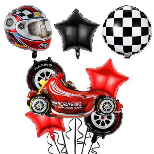 Rennwagen Folienballons Set, Rennwagen Party Ballons, Autos Folienballons Set, Für Kindergeburtstag Thema Party Dekorationen für Jungen und Mädchen, 10 Stück von OFKAFEZV