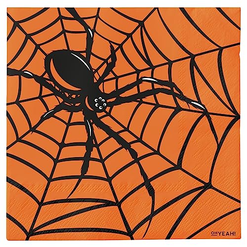 30 Stück - Doppellagige Servietten 33 x 33 cm mit Spinne Motiv Halloween Thema Halloween Tischdekoration Halloween Classic Halloween Orange von OH YEAH