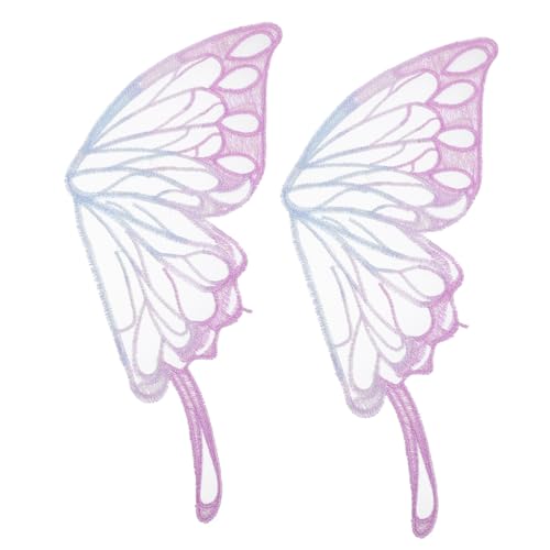 OHPHCALL 1 Paar Schmetterling gestickter Aufnäher Schmetterlings-Kit Schmetterlinge Schmetterlingskette embroidery mitgebseltütchen Bastelzubehör zum Nähen DIY-Kleiderflicken Polyestergarn von OHPHCALL