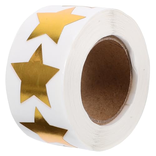 OHPHCALL 1 Rolle Pentagramm Druckt Aufkleber Belohnungsaufkleber Für Erwachsene Druckt Aufkleberdekore Entfernbare Aufkleber Mit Pentagramm-aufdruck Lieferungen Beschichtetes Papier Golden von OHPHCALL