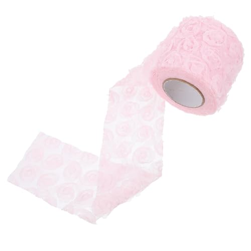 OHPHCALL 1 Rolle Rosenriemen Korn Flaum Deckchen Braut-spitzenband Bestickt Gucken Gazekompressen Gerollt Narbenband Paillette Kleidungsschmuck Nähen Oval Bandstickerei Stoff Rosa von OHPHCALL