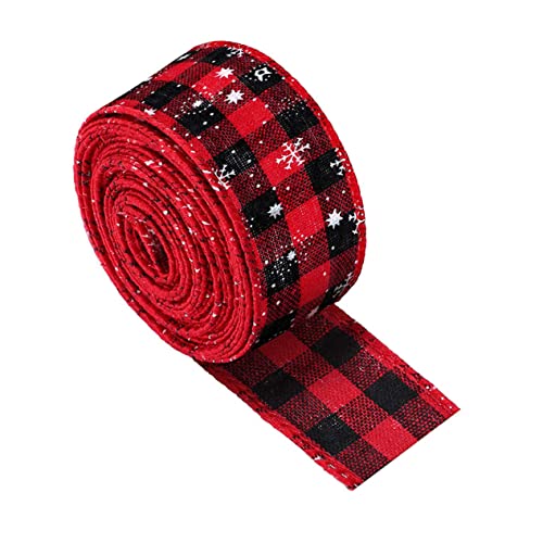 OHPHCALL Dekoratives Weihnachtsband in Rot Und Schwarz Gingham-muster Zum Basteln Geschenkband Für Weihnachten von OHPHCALL