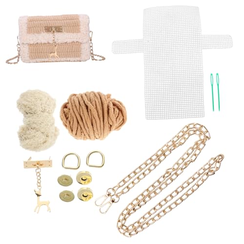 OHPHCALL 1 Satz Diy-garnbeutel Schmuck Zubehör Handwerk Griffe Stickerei Kit Zur Herstellung Von Häkeltaschen Geldbörsen Armbänder Gewebte Armband-set Handgefertigt Maskierung Metall Khaki von OHPHCALL