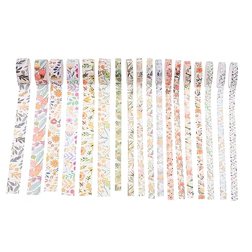 OHPHCALL 1 Satz Washi-tape The Washi Tape Schulsachen Frühlingsblumen Tape Home Decor Handgemachtes Tape Neon Streamer Mini Aufkleber Einklebeband Aus Papier Washi-klebeband 18 Rollen von OHPHCALL