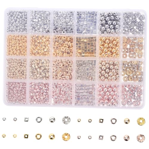 OHPHCALL 1 Set Multifunktionale Spacer Beads Runde Und Facettierte Spacer Perlen Für DIY Schmuckherstellung Ideal Für Armbänder Halsketten Und Kreative Bastelprojekte von OHPHCALL