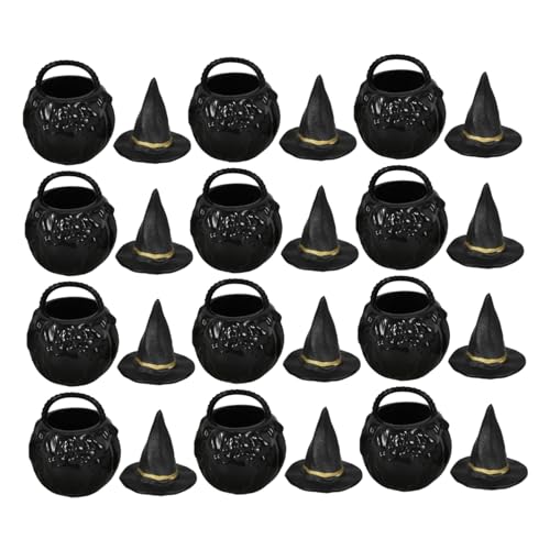 OHPHCALL 1 Set Hexenhut Eimer Glas Für Den Innenbereich Halloween Dekoration Vintage Halloween Halloween Süßigkeitenhalter Mini Kessel Wasserkocher Halloween Wabenornament von OHPHCALL