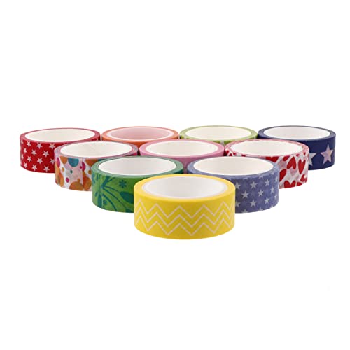 OHPHCALL 10 Rollen Washi Masking Tape Set Bunten Designs Dekoratives Klebeband Für Scrapbooking DIY Projekte Journaling Und Bastelarbeiten Verschiedene Motive Wie Blumen von OHPHCALL