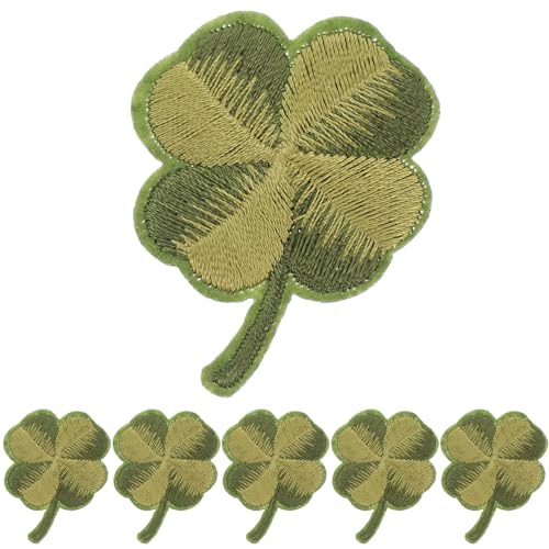 OHPHCALL 10 Stück Grünes Blatt Bestickte Applikationen Für Kleidung Und Taschen Diy-Dekoration Niedliche Kleeblatt-Nähflicken Für St. Patrick's Day B von OHPHCALL