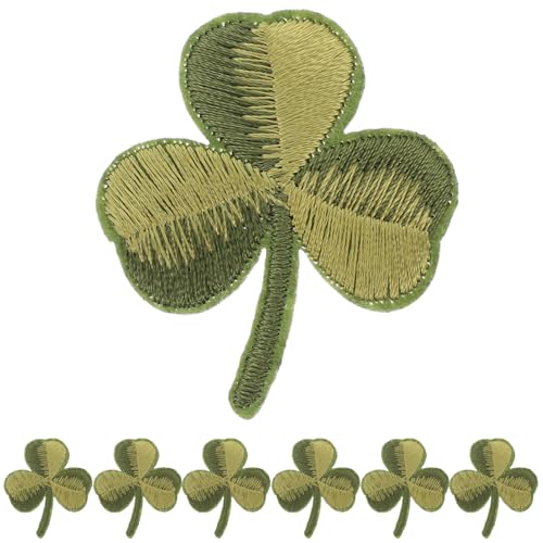 OHPHCALL 10 Stück Grünes Blatt Bestickte Applikationen Für Kleidung Und Taschen Diy-Dekoration Niedliche Kleeblatt-Nähflicken Für St. Patricks Day A von OHPHCALL