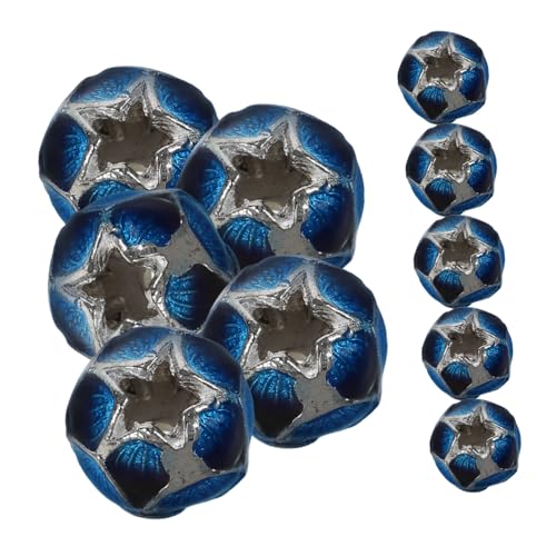 OHPHCALL 10 Stück Lotuskugelperlen Schmuck Reize Edelsteine Lotus-Anhänger Würfel bastelmaterial metallperlen Losen Perlen Metallabstandsperlen dekorative Perlen Perlendekor Kupfer Sky-blue von OHPHCALL