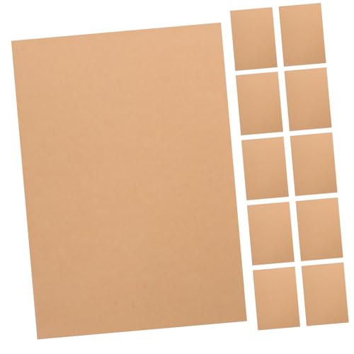 OHPHCALL 100 Blatt Kraftkarton Einfache Karten Leere Notizkarten Braunes Papier Kartonpapier, Farbiges Papier Braunes Kartonpapier Bastelpapier Dunkelbrauner Karton Kartenpapier Kraftpapier von OHPHCALL