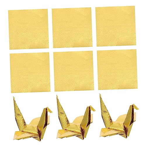 OHPHCALL 10cm Quadratische Origami Papiere Einseitig Perlmutt DIY Faltpapier Für Bastelprojekte Goldene Farbe Für Kreatives Handwerk Und Origami Faltkunst von OHPHCALL