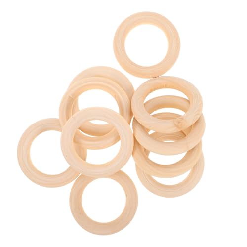 OHPHCALL 10st Bastelring Aus Holz Diy-ring Ring Handwerk Makramee Ringe Holz Ölgemälde-anhänger Metallreifen Für Bastelarbeiten Reifenringe Basteln Diy-bastelarbeiten Handwerk Holz Khaki von OHPHCALL