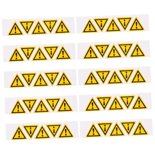 OHPHCALL 10st Sicherheitswarnschilder Selbstklebendes Warnschild Dreieckiges Warnschild Auto-warnaufkleber Warnschild Am Arbeitsplatz Lager-ausrufezeichen Yellow Pp Synthetisches Papier von OHPHCALL