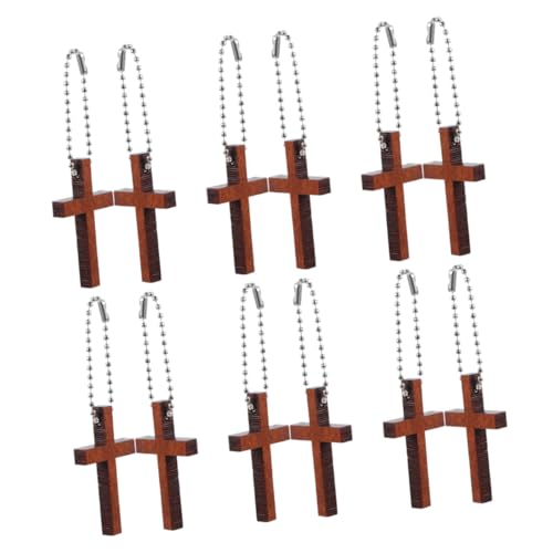 OHPHCALL 12 Stück Holzkreuz-charms, Holzkreuz, Hängende Verzierung, Kleine Holzkreuze, Diy-handwerk, Religiöser Schmuck, Anhänger, Schlüsselanhänger, Dekorationen von OHPHCALL