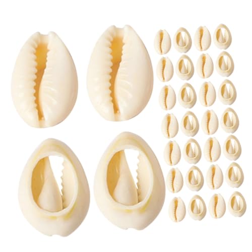 OHPHCALL 150 Stück Shell-schmuck-accessoires Niedlich Abstandsperlen Metallisch Groß Kleine Weiße Muscheln Tour Weiße Wohnkultur Schlüssel Bretter Geburtsstein Heim Muschelkette Hülse Beige von OHPHCALL