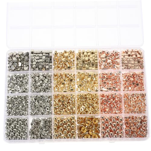 OHPHCALL 1740 Teiliges Spacer Beads Set Exquisite DIY Perlen Für Schmuckherstellung Charms Armbänder Und Halsketten 8 Verschiedene Designs Ideales Zubehör Für Kreative Projekte von OHPHCALL