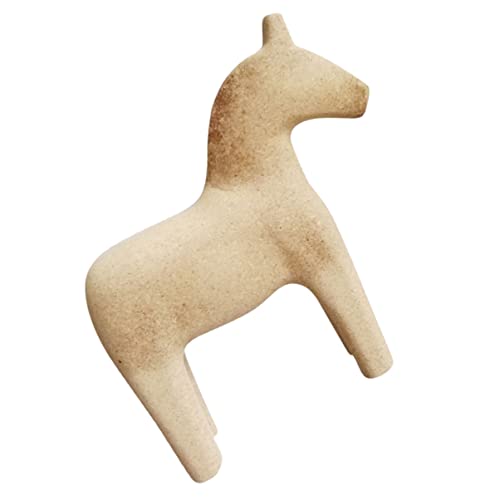 OHPHCALL 1Stk Pferdeschmuck aus Holz Pferdesachen schwedisches Pferdedekorationen Hund holzpferd bastelsachen holzspielzeug Pferdestatue aus Holz DIY-Desktop-Ornament t aus Holz von OHPHCALL