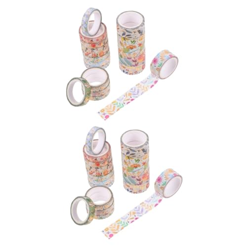 OHPHCALL 2 Sätze Washi-tape Party Klebstoff Blumenband Lichter Maskierung Japanisches Streamer Ästhetisch Teller Dekorateur Blumendekorationen Vintage-klebeband Papier 18 Rollen*2 von OHPHCALL