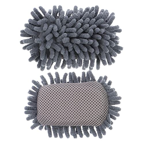 OHPHCALL 2 Stk Chenille-Radiergummi magnetischer Trockenlöscher Kreide und Radiergummi Bretter reinigungsschwamm whiteboard cleaner Tafelwischer Kreidereiniger Chenille und Schwamm Grey von OHPHCALL