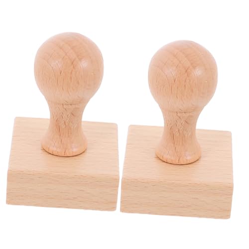 OHPHCALL 2 Stück DIY Holzstempel Handstempel Sammelalbum Stempel Leeres Holzsiegel Stempelzubehör Zum Basteln Herstellen Von Unvollendetem Holzstempel Leeres Holzsiegel von OHPHCALL