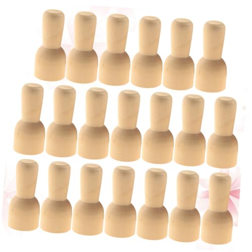 OHPHCALL 20 Stk Unfertige Puppen selber machen basteln für kinder bastelmaterial für kinder Blanko-Peg-Puppen Spielzeug für Kinder DIY Zeichnung Ornament Holzpuppendekor Light Brown von OHPHCALL