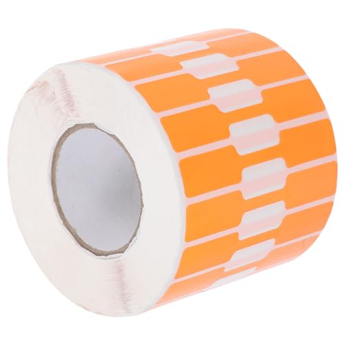 OHPHCALL 2000 Stk Schmucketiketten Schrumpfschlauch Mini Hängende Etiketten Weihnachtsbeutel Aufkleber Schmuck Display Stickig Punkt Gemacht Ringaufkleber Schmuck Aufkleber Orange Papier von OHPHCALL