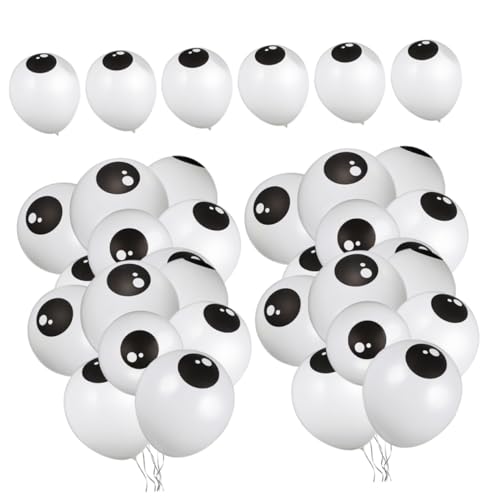 OHPHCALL 200St Halloween-Augenballons Gruselige Luftballons Cartoon Augenball Luftballons Partyballons gruselige Augenballons gruselige Ballons Aufblasbare Augapfelballons Emulsion Weiß von OHPHCALL