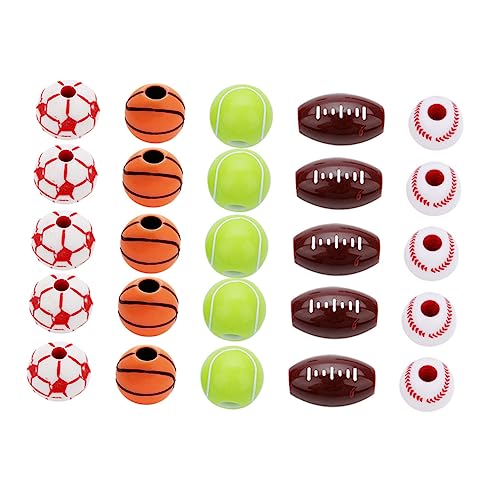 OHPHCALL 250 Stk Runde Perlen Armband Sportperlen Basketball-Armband Basketball-Perlen DIY-Zubehör bastelmaterial für kinder bastelsets für kinder dekorative Perlen Halskette Perle Aggreko von OHPHCALL