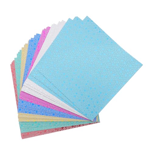 OHPHCALL 28 Stück Farbiges Glitzerpapier Kunst Washi Papier Schillerndes Papier Origami Quadrate Farbkarton DIY Projekte Karte Glänzendes Kartonpapier Scrapbooking Papier von OHPHCALL