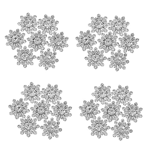 OHPHCALL 30st Schneeflocke-diamant Schnalle Gel Schneeflocken-ornamente Fix Schneeflocken-applikation Für Strasssteine Sortierte Knöpfe Gefälschte Schneeflocken Aufkleber Metall von OHPHCALL