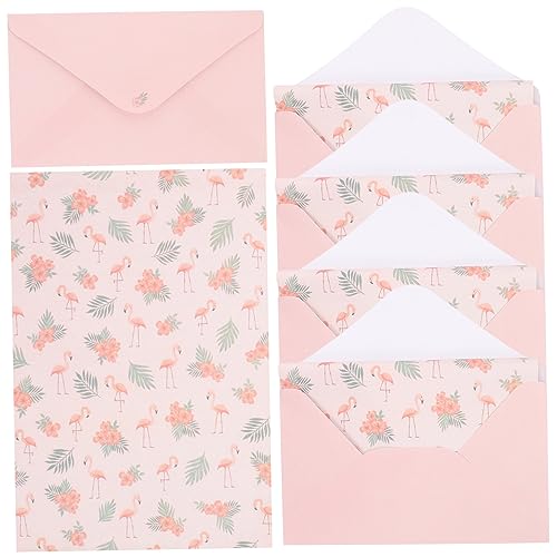 OHPHCALL 5 Sätze Briefpapier umhüllen briefumschläge set hochzeitseinladung A5-Grußkarte Umschläge aus Briefpapier mit Blumenmuster Briefumschläge und Briefpapier Retro-Briefpapiere Rosa von OHPHCALL