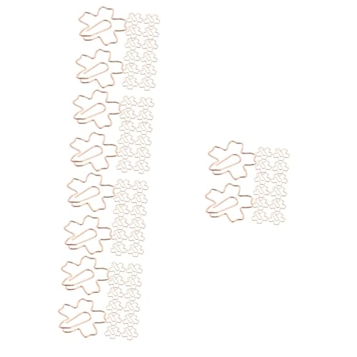 OHPHCALL 5 Sätze Büroklammer-lesezeichenhalter Dekor Papierordner Goldrand Memo-clips Mini-büroklammern Clips Zur Aufbewahrung Papierstift Aluminiumlegierung Rose Gold 36 Stück * 5 von OHPHCALL