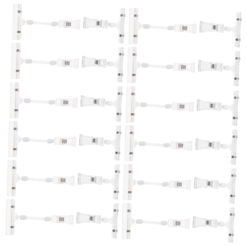 OHPHCALL 50 Stück Supermarkt Clips Transparente Drehbare Etikettenhalter Doppelseitige Warenpräsentationsclips Ladenschild Clips Für Die Präsentation von OHPHCALL