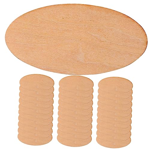 OHPHCALL 50 Stück ovale Holzspäne DIY-Malerei-Ausschnitt Kreisetiketten ovale Ausschnitte leerer ovaler Ausschnitt leere Etiketten woodcarver Holzornamente Holzspäne für DIY Holzausschnitte von OHPHCALL