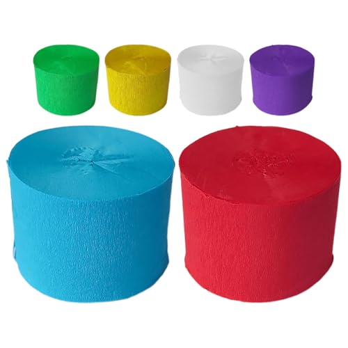 OHPHCALL 6 Rollen Rolle Aus Krepppapier Streamer Handgefertigtes Krepppapier Luftschlangen Partydekoration Dekoratives Papierband Feier-requisite Gerolltes Krepppapier Krepp-papier von OHPHCALL