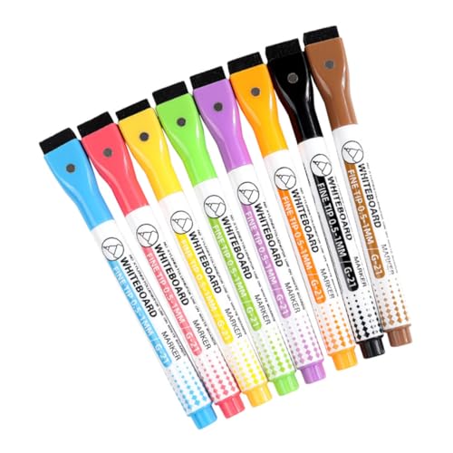 OHPHCALL 8 Stück Praktische Trocken Abwischbare Marker Whiteboard Marker Filz Magnet Waschbar Trocken Abwischbare Marker Tragbare Pp Marker von OHPHCALL