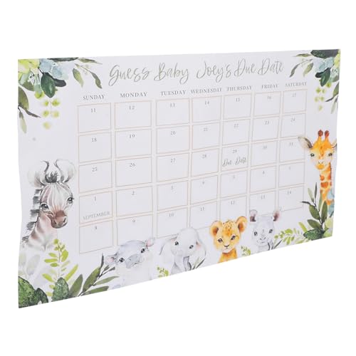 OHPHCALL Baby Shower Fälligkeitsdatum Kalender, Babyparty-Spiel, Raten Sie das Ankunftsdatum des Babys, Vorhersage-Kalenderschild für Babyparty, Partygeschenke, Grün von OHPHCALL