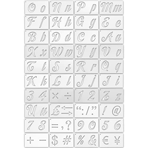 OHPHCALL Buchstabenform, 1 Set Tafel-Sprühfarbe, Schablone, Buchstaben-Aushöhlung, Schilder, Zahlentafel, das Zeichen, Alphabet, ineinandergreifende Buchstabenschablonen von OHPHCALL