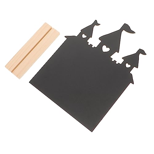 OHPHCALL Desktop-Nachrichtenbrett Kreidetafel Staffelei Zeichen löschbare Tafel Mini-Tafelschild write board Holztafel Kreidetafel Schild Essensschilder für Partybuffet hölzern Black von OHPHCALL