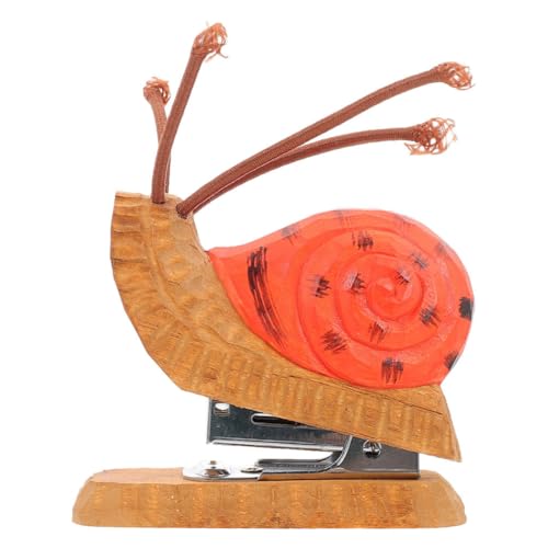 OHPHCALL Holz-Tierhefter Mini-Schneckenhefter Desktop-Hefter Kunstfigur Statue Skulptur Lustiger Hefter Für Den Schreibtisch Tragbarer Hefter Mini-Handhefter Für Das Büro von OHPHCALL